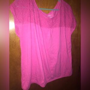❤️ St. John’s Bay Pink Crochet Plus Size Top Size 1X
